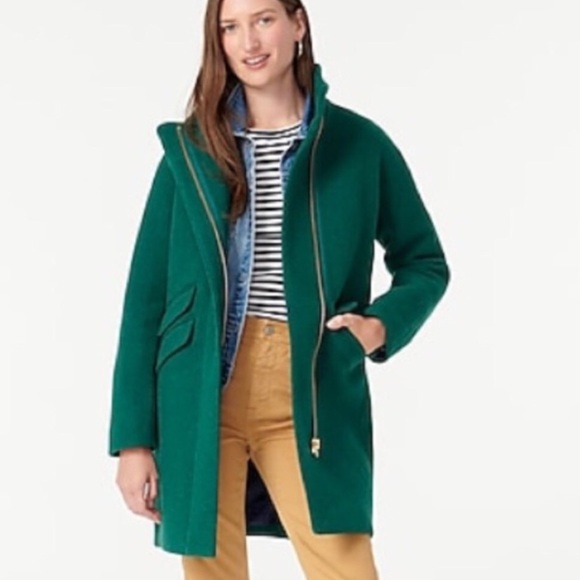 J.CREW Cocoon Coat in Heather Forest Italian Wool New With Tag - Picture 3 of 9